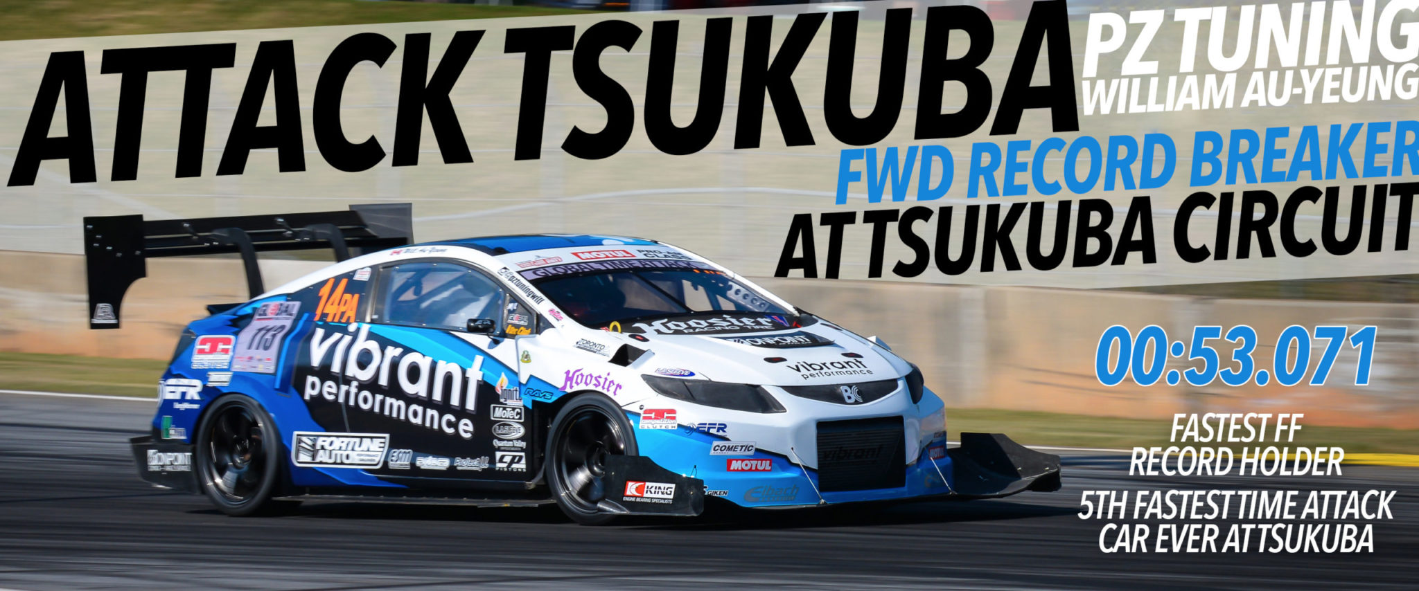 Performance coilovers by fortune auto setting the attack tsukuba fed record on attsukuba circuit